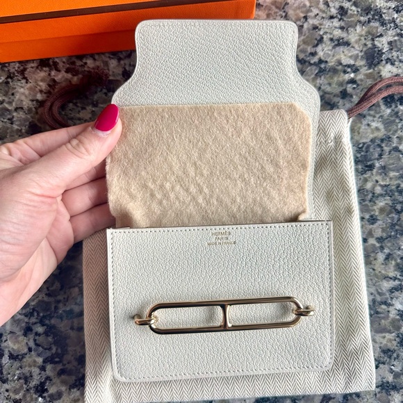 NEW RARE 100% authentic HERMES Chevre Mysore Roulis Slim Wallet, gold hardware - Picture 7 of 9